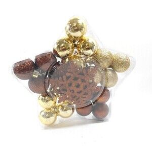 Christmas Ornament Set 24 Count Plastic Gold and Brown by Target